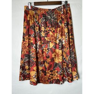 Salon Studio Women's Fall Themed Elastic Waist Knit Midi Skirt, Size XL
